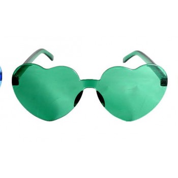 Heart Shaped Glasses frameless green BUY